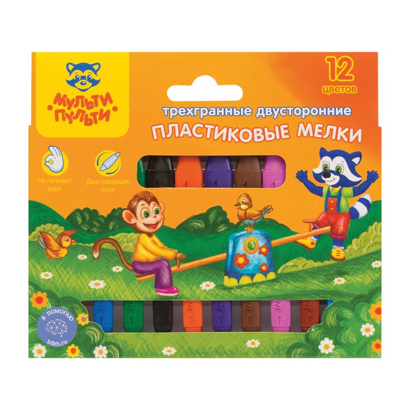 Мелки 12цв. "Приключения Енота" пластиковые /12/