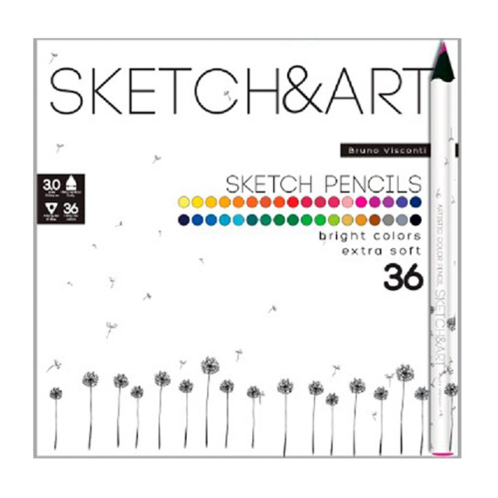 Карандаши 36цв. "SKETCH&ART" утолщенные, грифель 4мм/8/