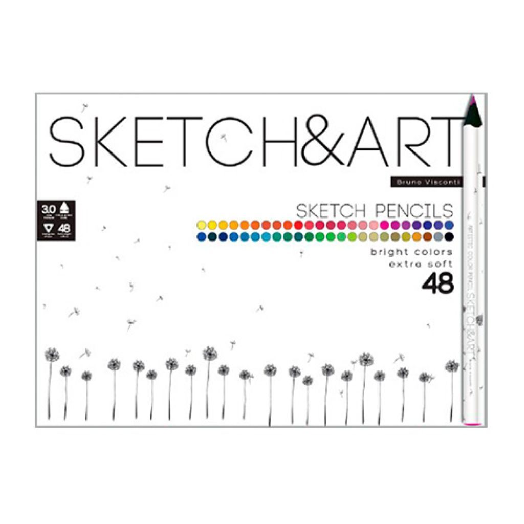 Карандаши 48цв. "SKETCH&ART" утолщенные, грифель 4мм/6/