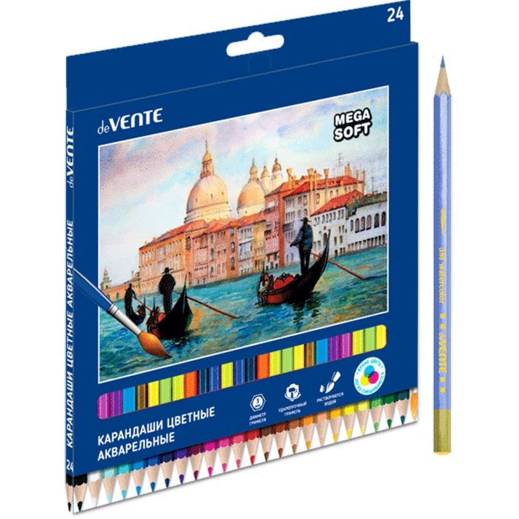 Карандаши 24цв. "deVENTE. Trio Mega Soft" акварельные /6/