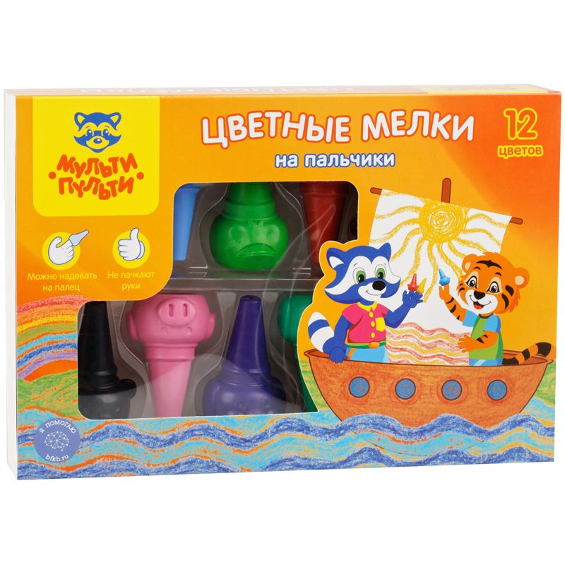 Мелки 12цв. "Зверята" пластиковые /12/