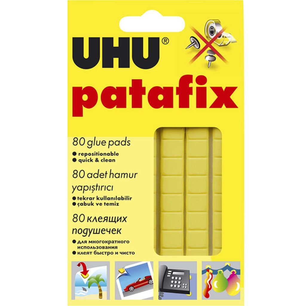 Клеящие подушечки "UHU" 80шт. желтые /12/