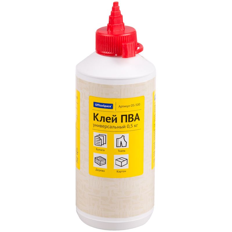 Клей ПВА  500г "OfficeSpace" с дозатором
