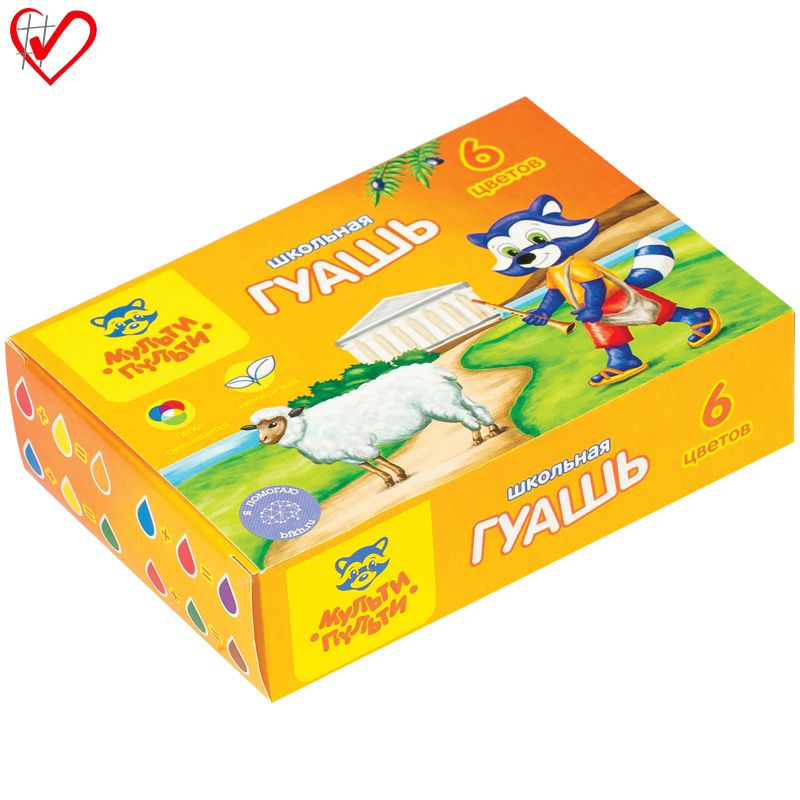 Гуашь  6цв. "Енот в Греции" 17,5мл /15/