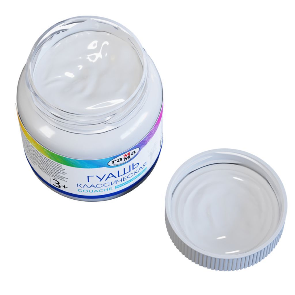 Гуашь  1цв. "Классическая" 220мл.  белила цинковые /6/