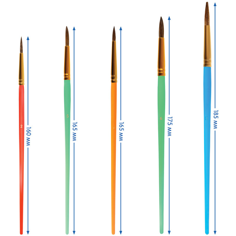 Кисти в наборе  5шт. "Мульти-Пульти" пони (№ 2,3,5) белка (6,8) /24/