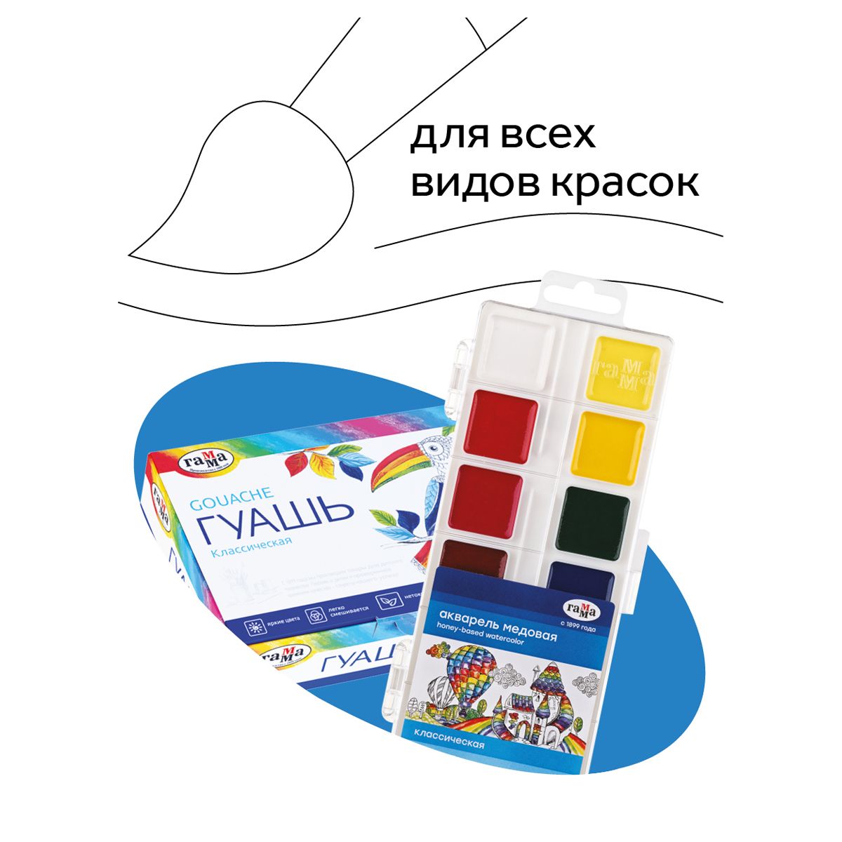 Кисти в наборе  5шт. "Гамма" пони  (№1,2,3,4,5) /10/