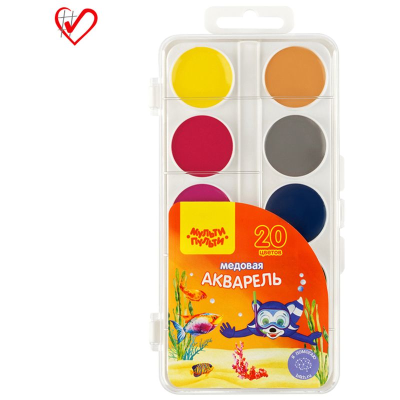 Краски акварельные 20цв. "Енот в Красном море" /12/