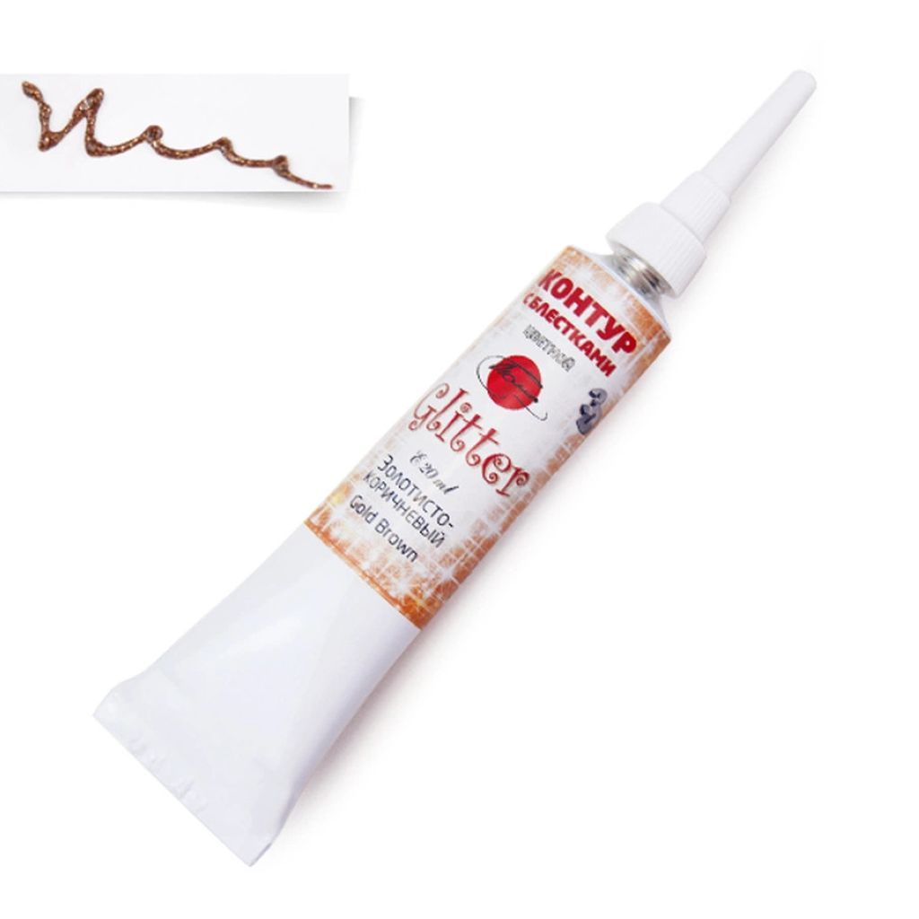 Контур 1цв.  "Таир" 20мл с блестками золотисто-коричневый /5/