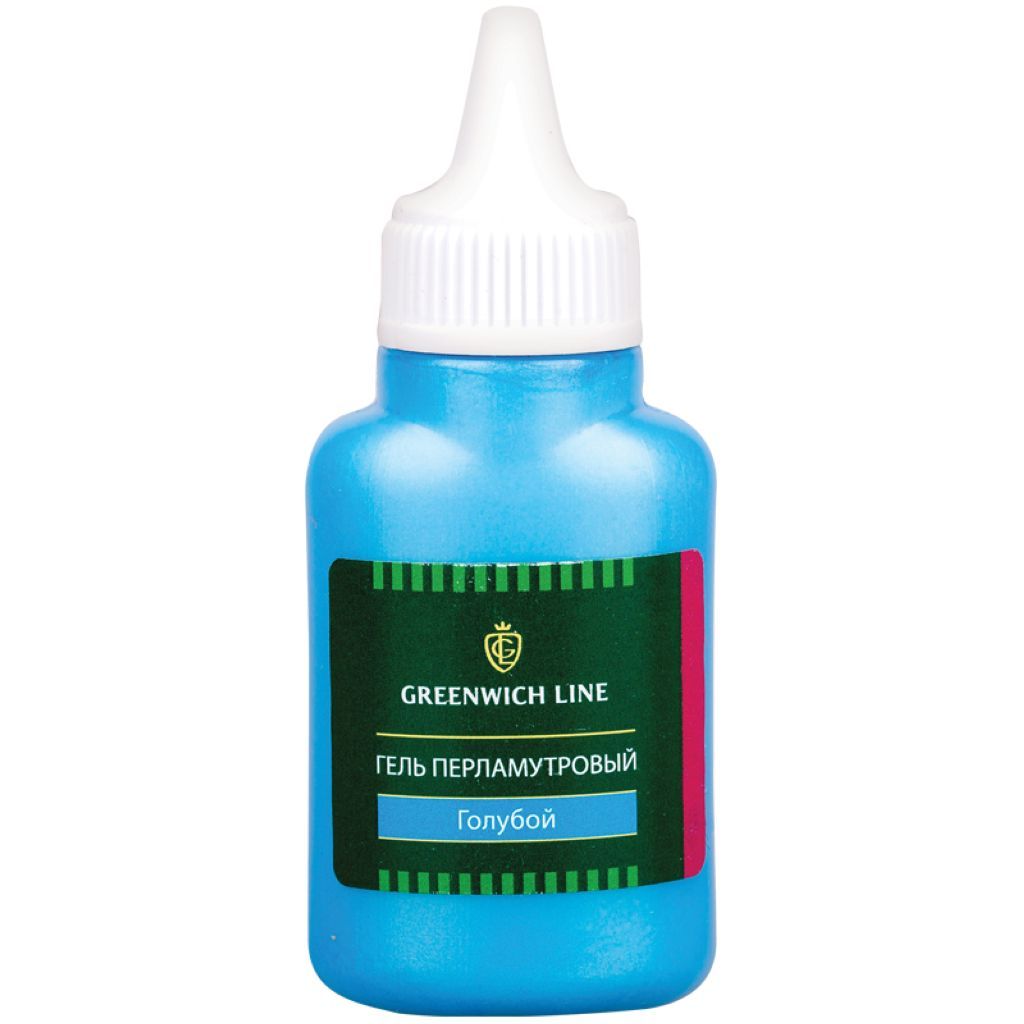 Гель перламутровый "Greenwich Line" 40мл голубой /1/