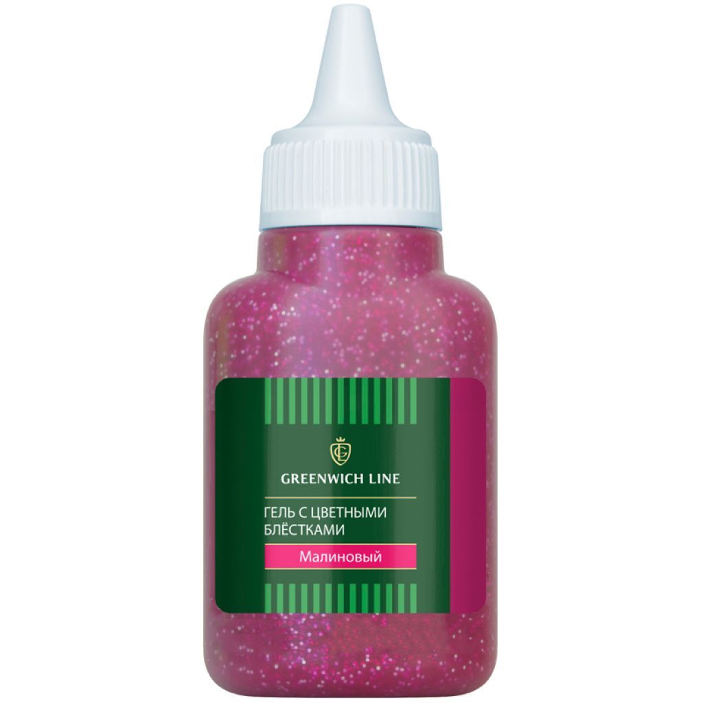 Гель с цветными блестками "Greenwich Line" 40мл малиновый /1/