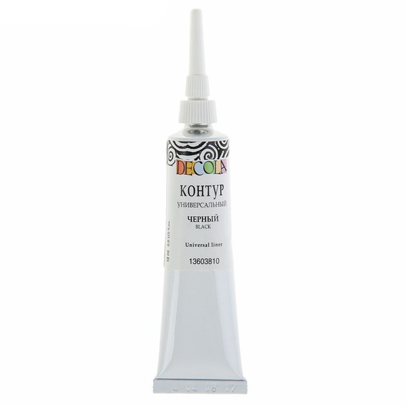 Контур 1цв.  "Декола" 18мл по стеклу и керамике черный /1/