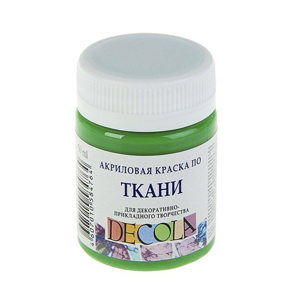 Краска по ткани  1цв. 50мл "Декола" акрил зеленая светлая /1/