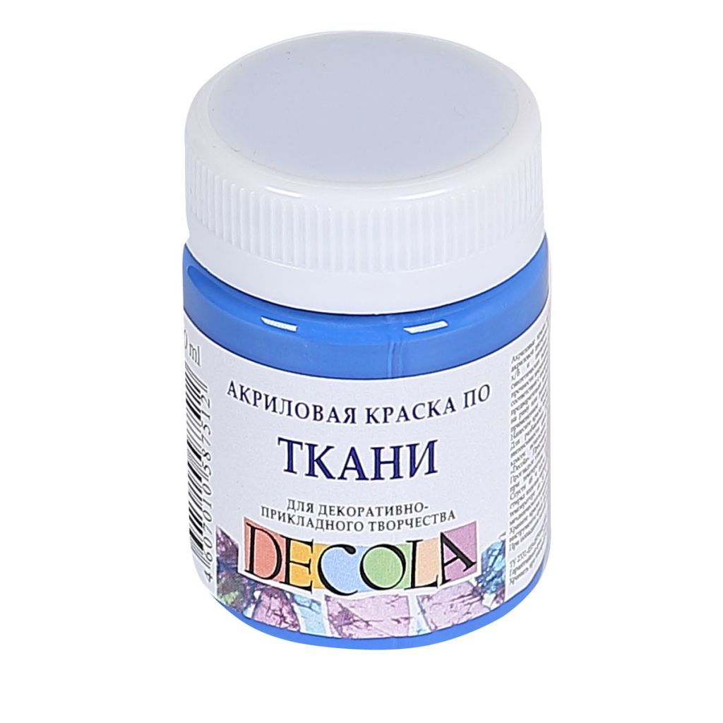 Краска по ткани  1цв. 50мл "Декола" акрил синяя светлая /1/