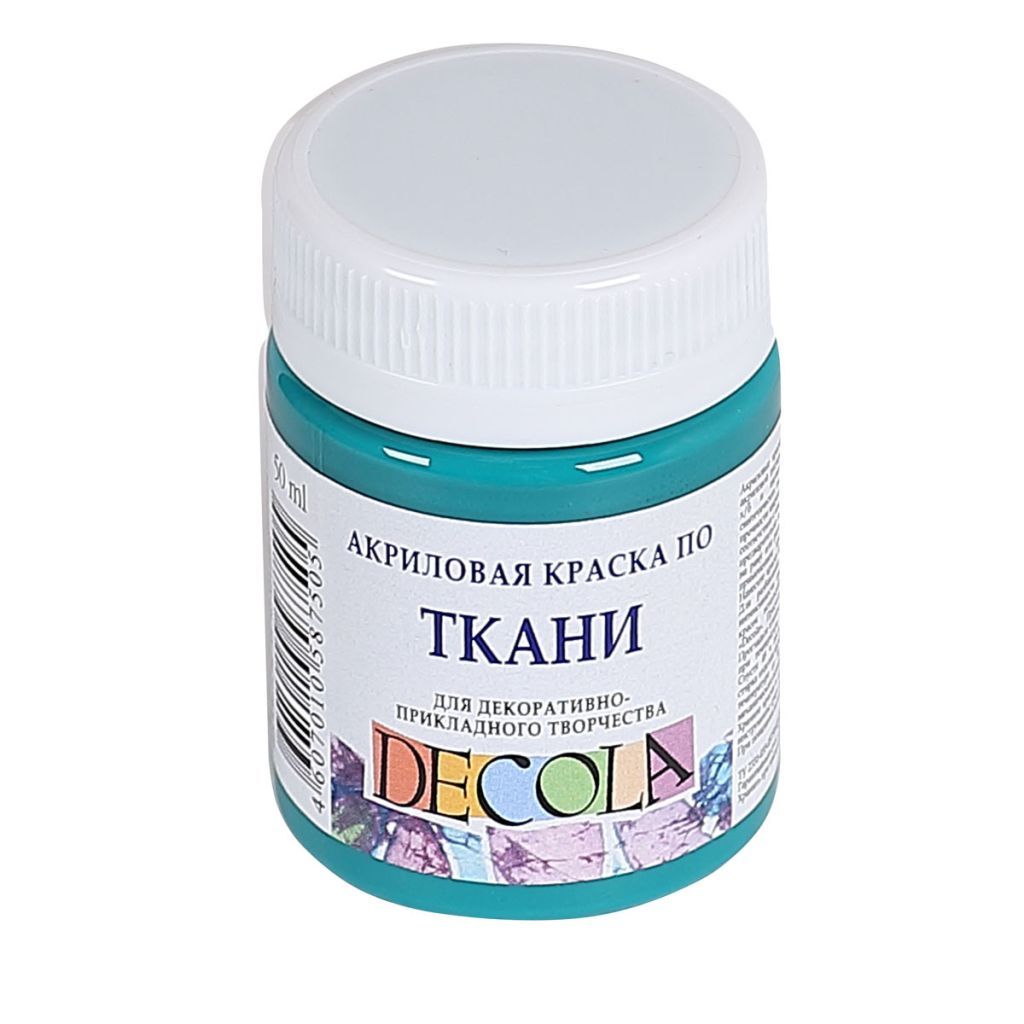 Краска по ткани  1цв. 50мл "Декола" акрил изумрудная /1/