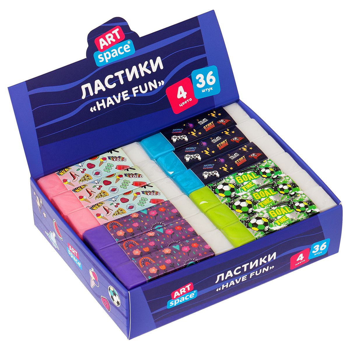 Ластик "Have Fun", прямоугольный /36/