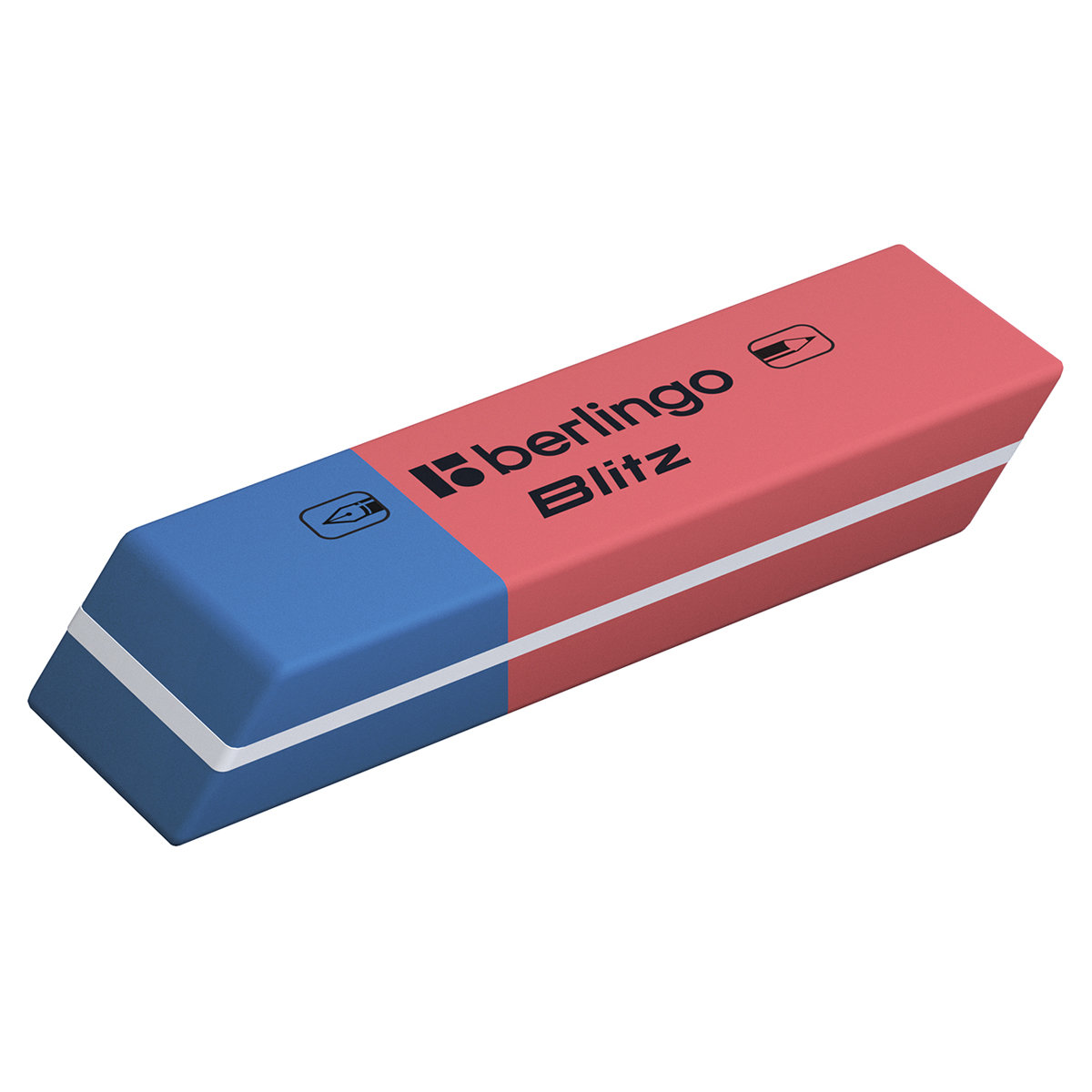 Ластик Berlingo "Blitz", скошенный, комбинированный, натуральный каучук /60/