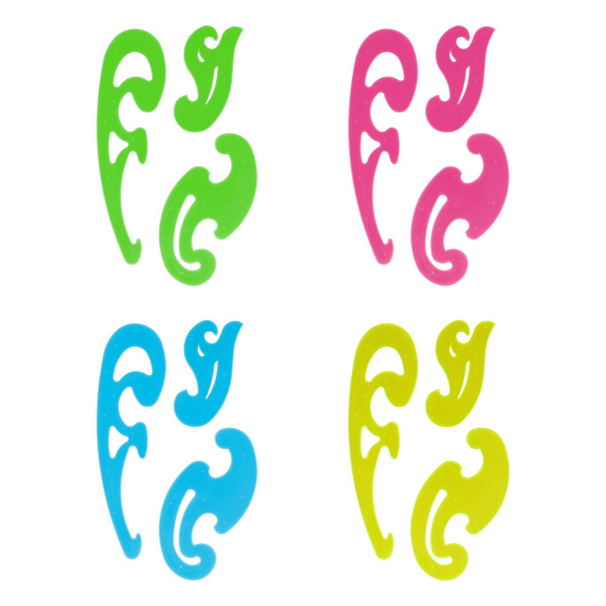 Набор лекал "СТАММ" (25, 17, 12 см) 4 цвета