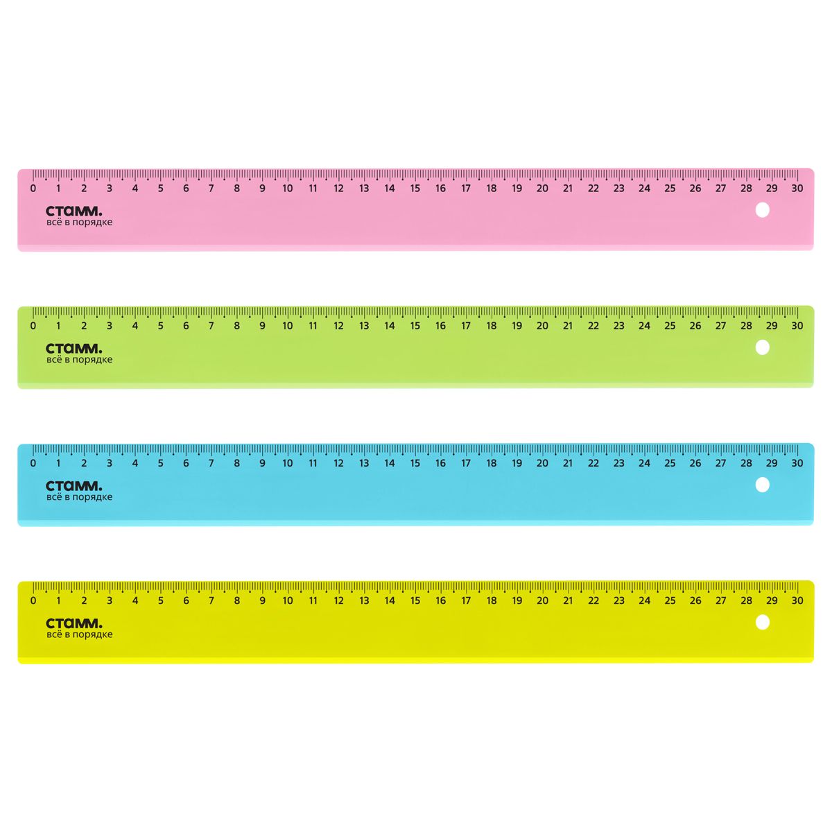 Линейка  30см "NEON CRISTAL" 4 цвета /20/360/