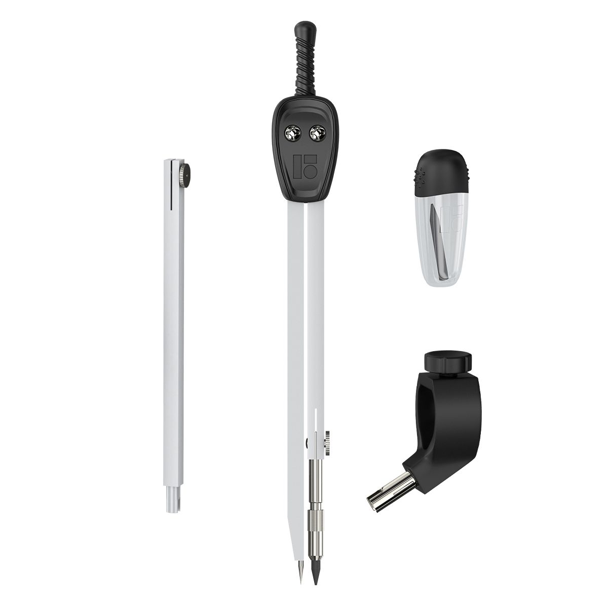 Готовальня  4предмета Berlingo "Expert" пластиковый пенал /12/