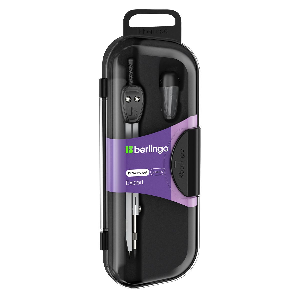 Готовальня  2предмета Berlingo "Expert" пластиковый пенал /12/