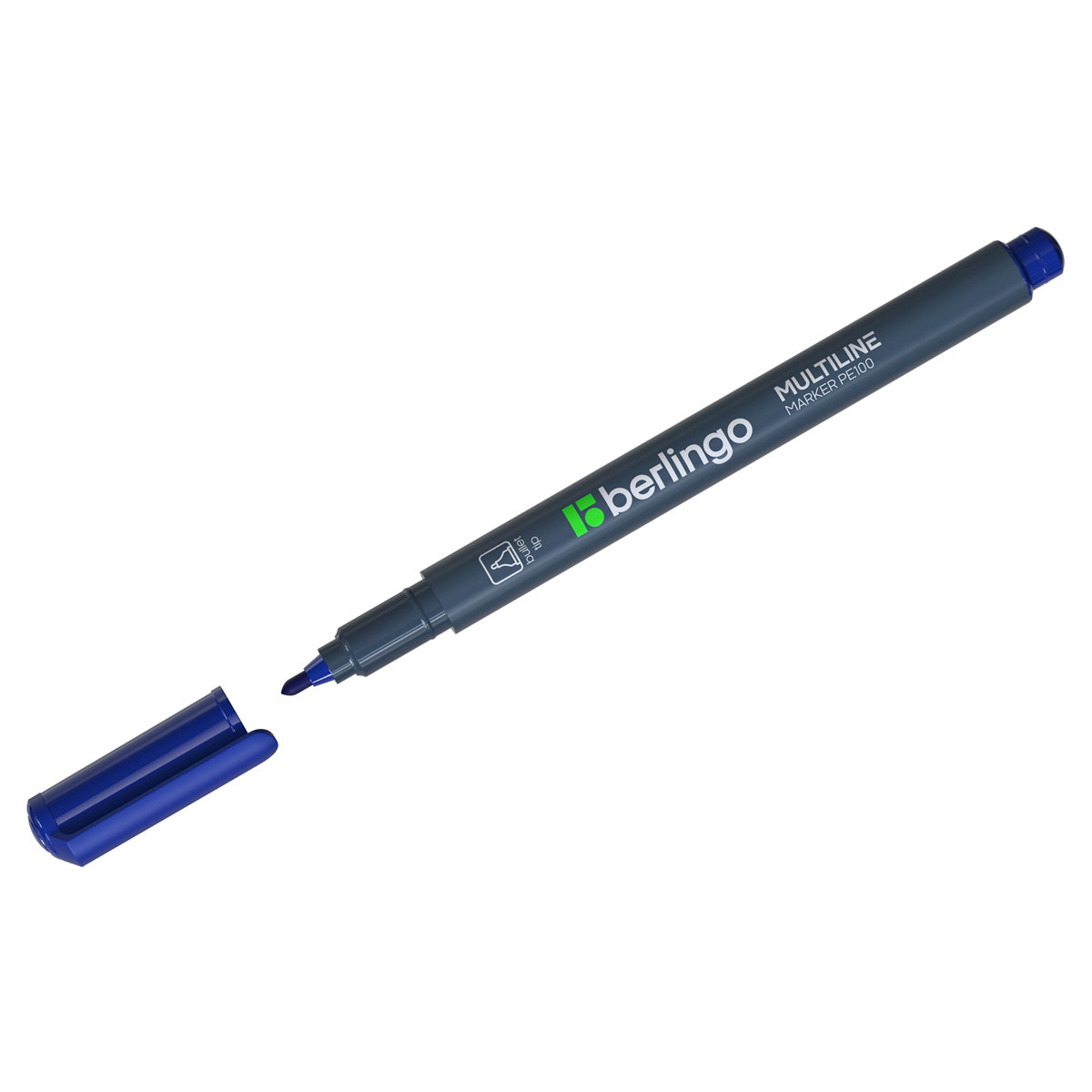 Маркер перманентный 1мм "Berlingo" синий /12/