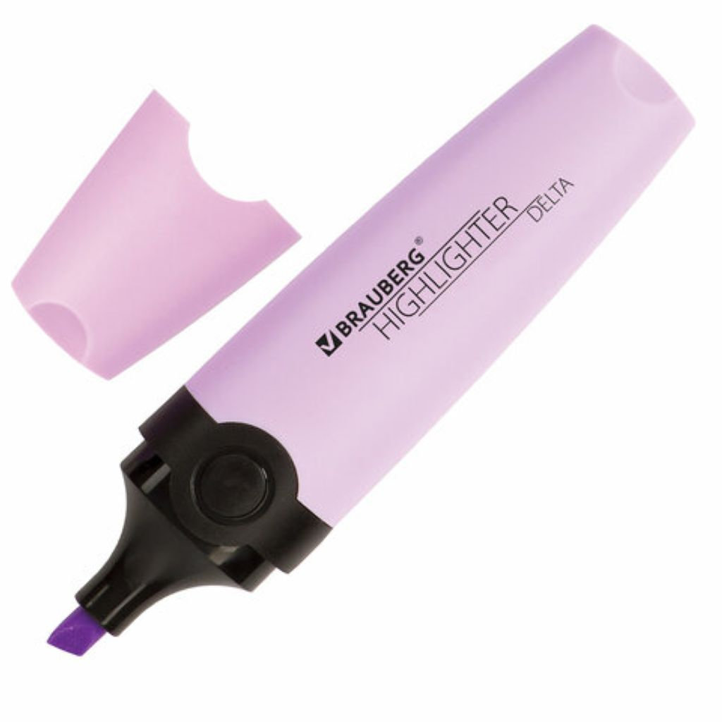 Маркер-текстовыделитель "BRAUBERG "DELTA PASTEL" лавандовый /12/