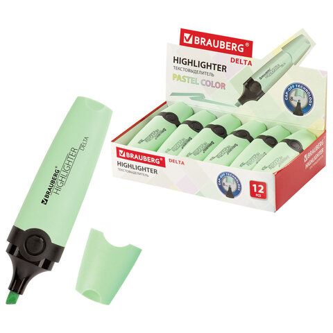 Маркер-текстовыделитель "BRAUBERG "DELTA PASTEL" мята /12/