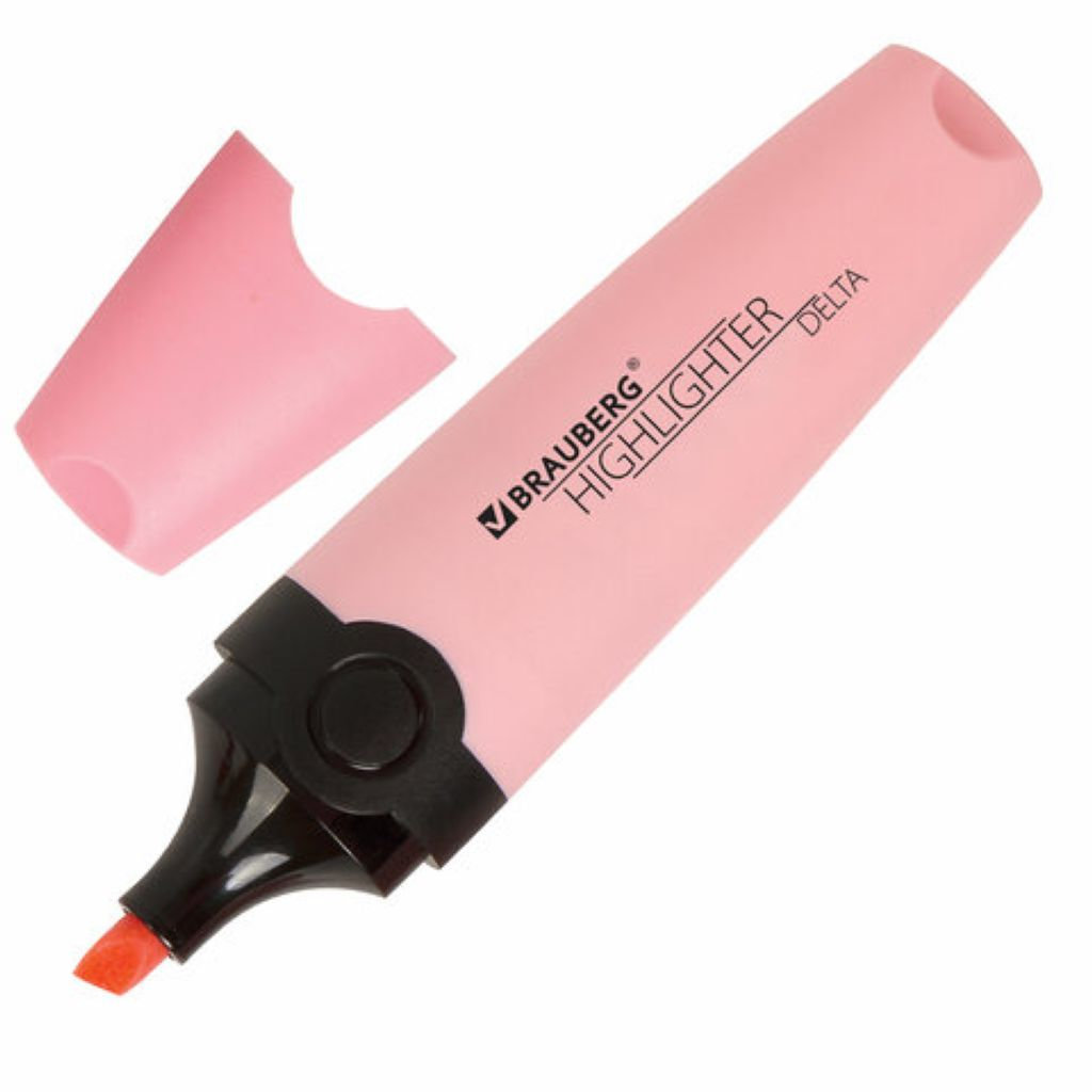 Маркер-текстовыделитель "BRAUBERG "DELTA PASTEL" пастельный розовый /12/