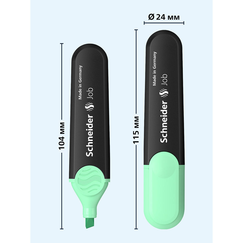 Маркер-текстовыделитель Schneider "Job" пастельный мятный 1-5мм /10/