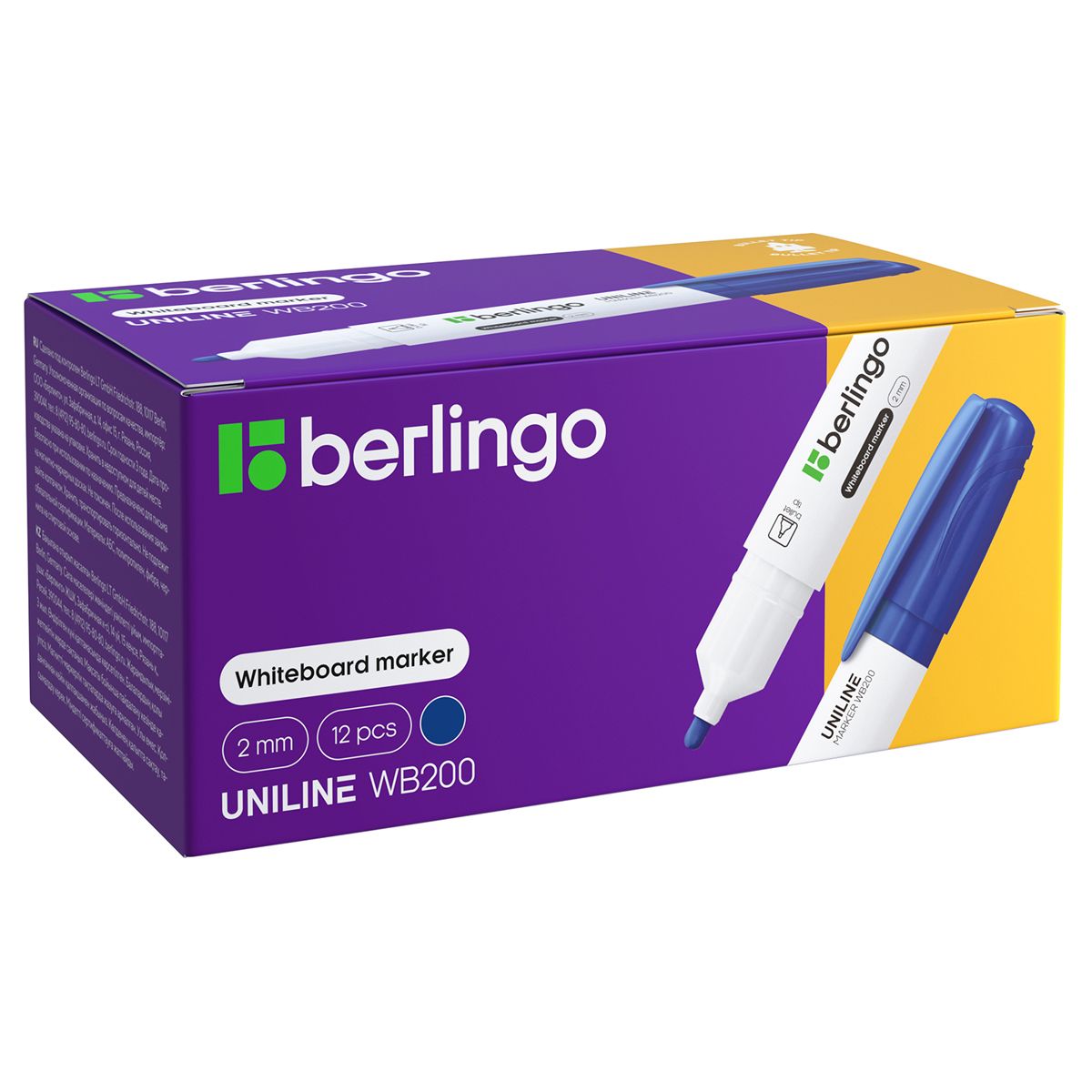 Маркер для доски 2 мм. "Berlingo" синий /12/