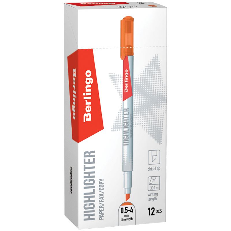 Маркер-текстовыделитель "Berlingo. Textline HL420" 0,5-4мм. оранжевый /12/