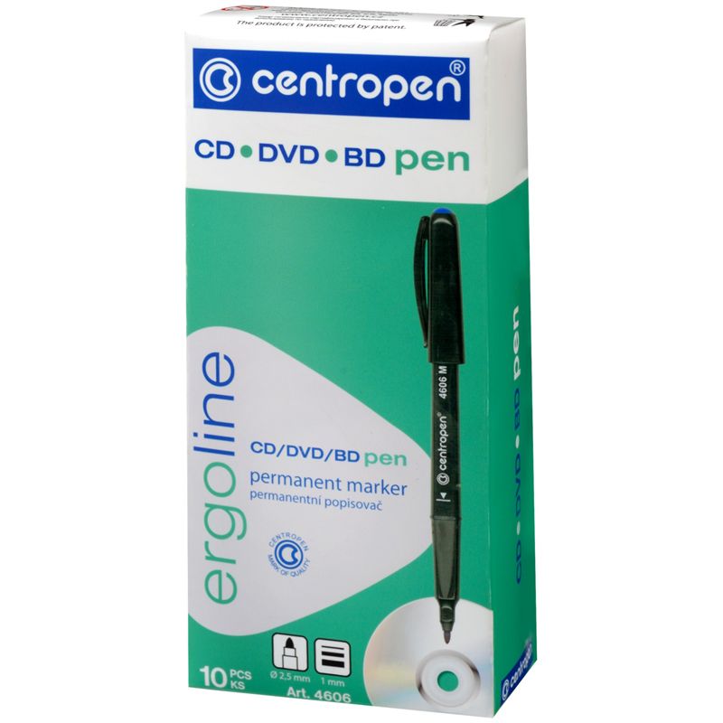 Маркер для CD "Centropen" зеленый /10/