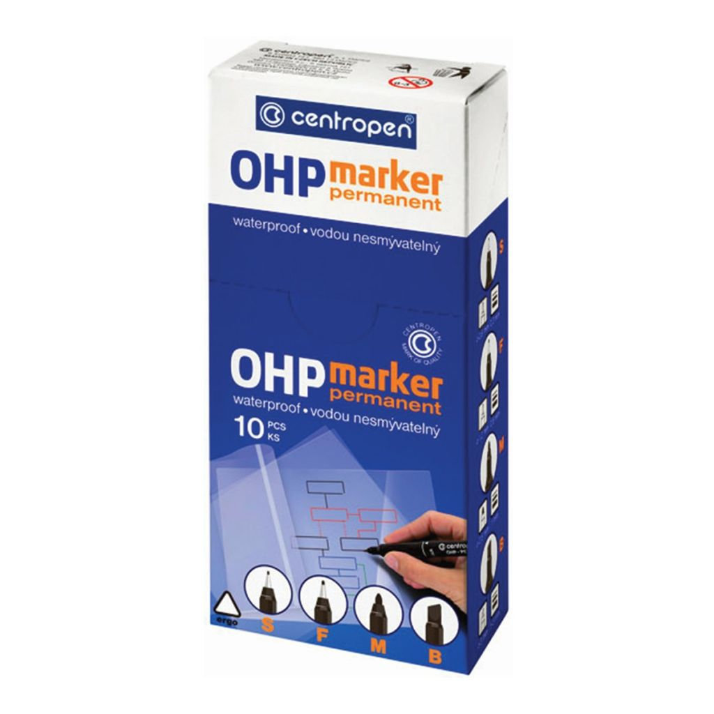 Маркер перманентный 0,6мм "Centropen" синий /10/