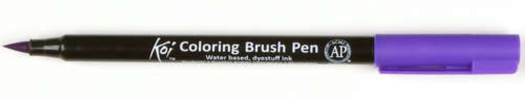 Маркер-акварельный "Koi" кисточка №224 пурпурный светлый /12/