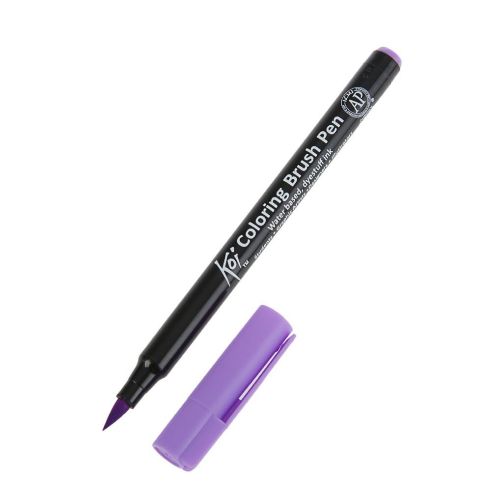 Маркер-акварельный "Koi" кисточка №238 лавандовый /12/