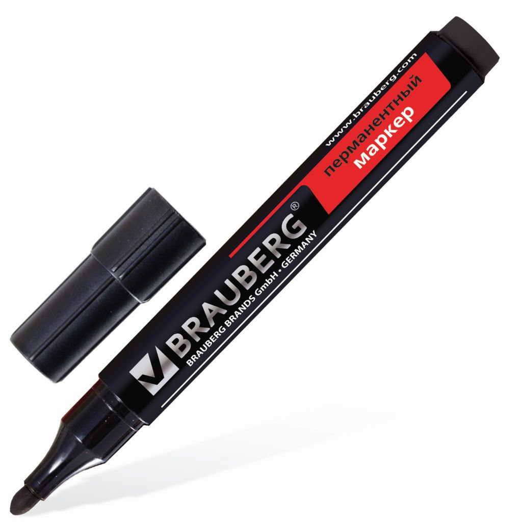 Маркер перманентный 3мм "BRAUBERG Contract" черный /12/