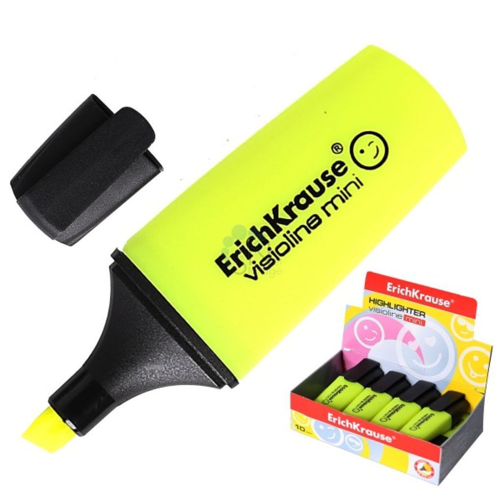 Маркер-текстовыделитель "Erich Krause Visioline Mini" желтый /10/