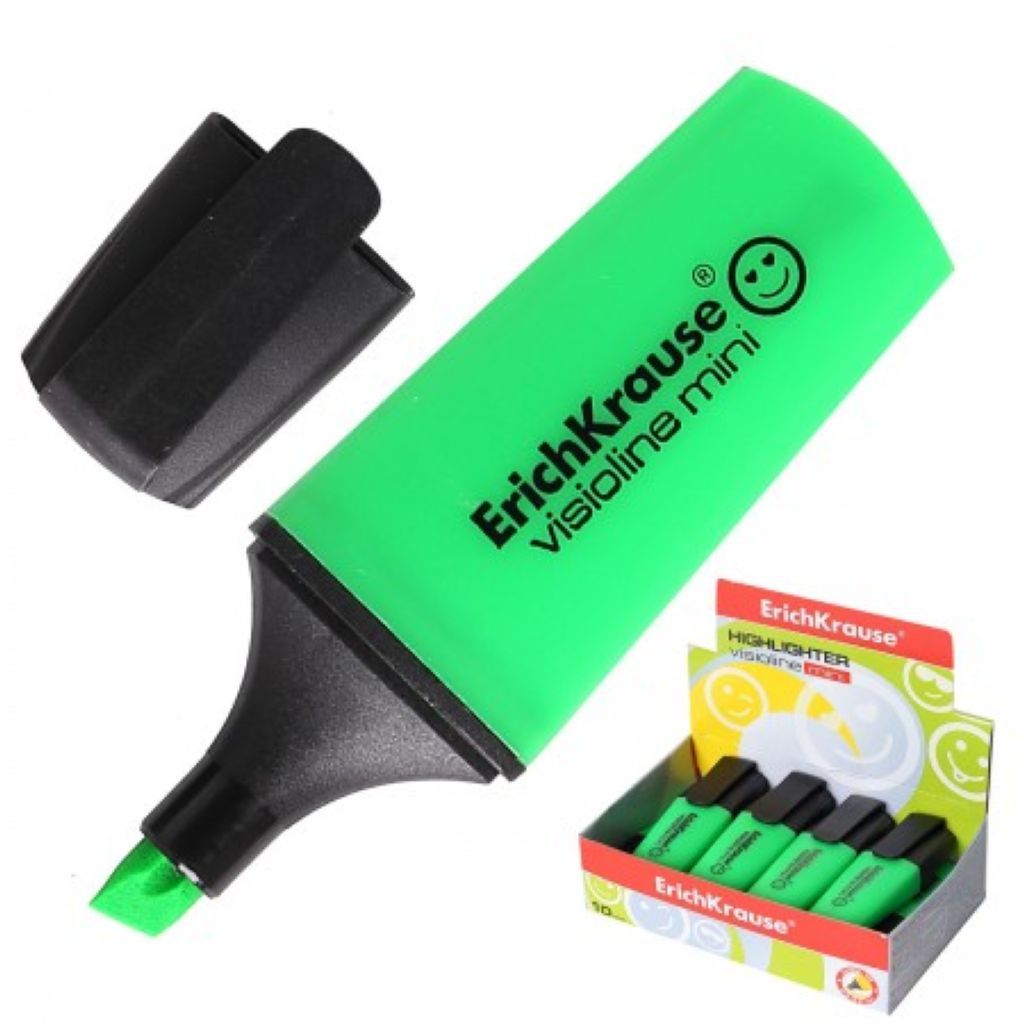Маркер-текстовыделитель "Erich Krause Visioline Mini" зеленый /10/