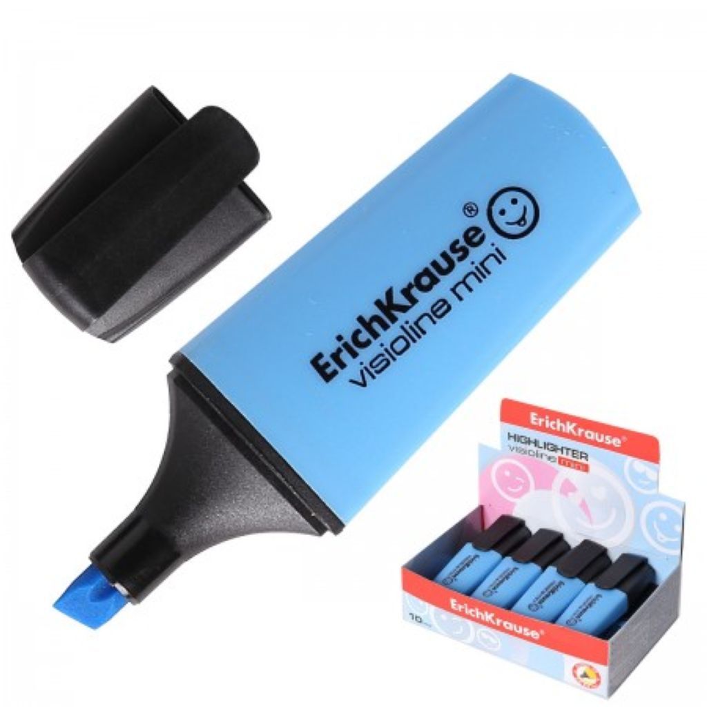 Маркер-текстовыделитель "Erich Krause Visioline Mini" голубой /10/