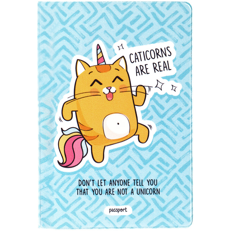 Обложка для паспорта MESHU "Caticorns", ПВХ, 2 кармана /10/