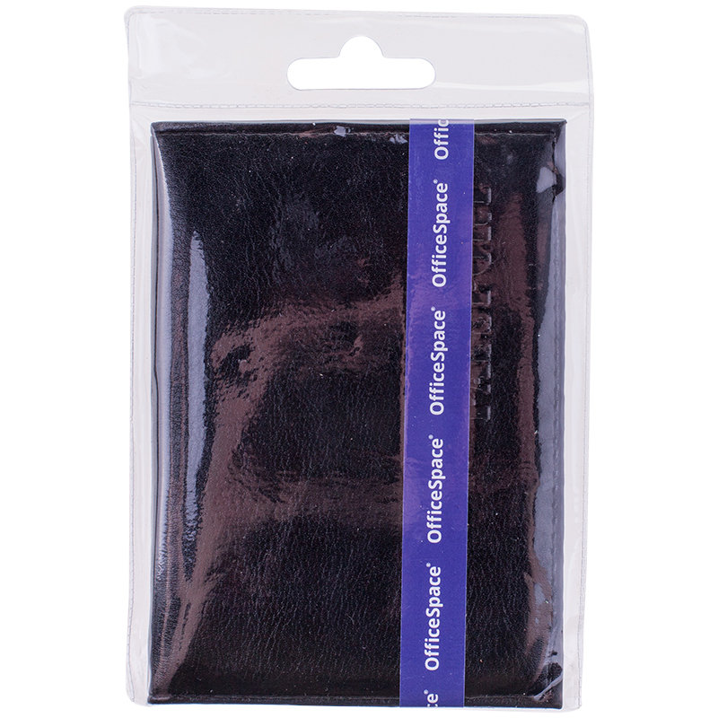 Обложка для паспорта OfficeSpace кожзам черный /5/