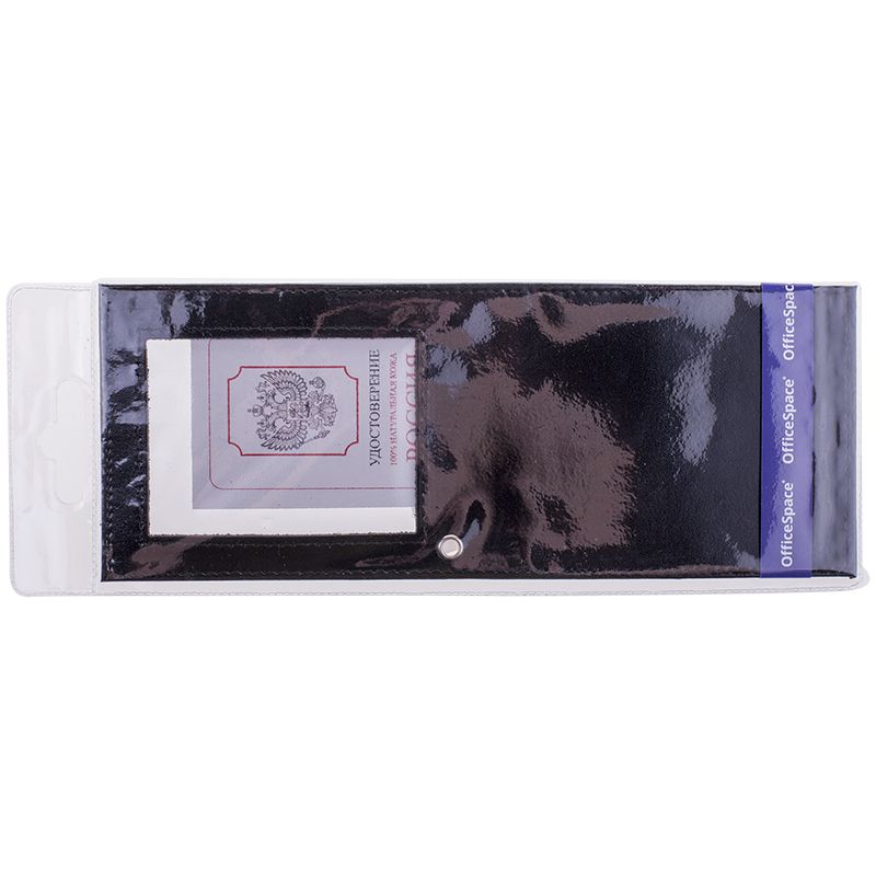 Обложка для удостоверения ОfficeSpace, черная с окном /5/