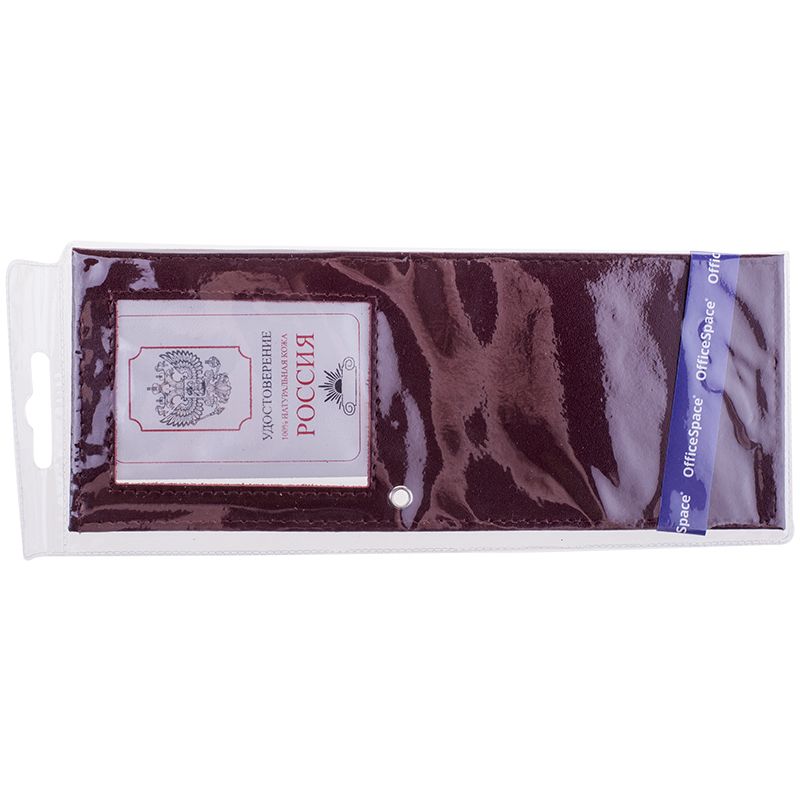 Обложка для удостоверения ОfficeSpace, бордо с окном /1/