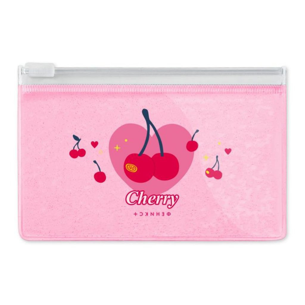 Картодержатель 12х7,5см "Вишня" пластик на молнии /12/