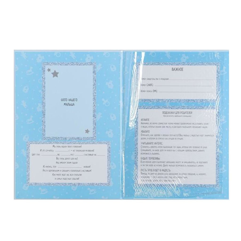 Обложка А4 "Свидетельство о рождении для мальчика. Мои первые документы" /10/