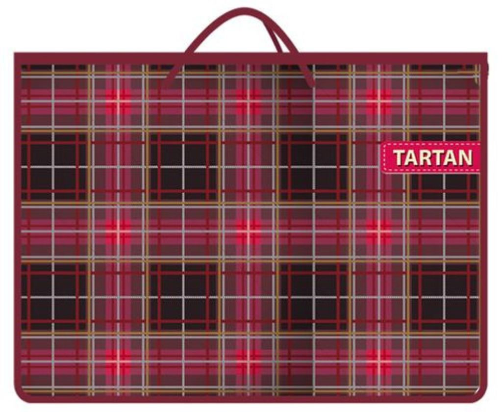 Папка для чертежей и рисунков А3 "Клетка бордо" на молнии /15/