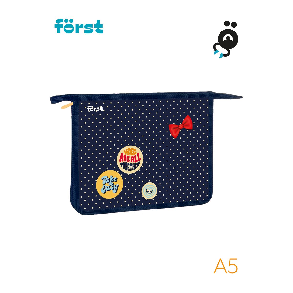 Папка для тетрадей  А5 Först "Горошек" на молнии /36/