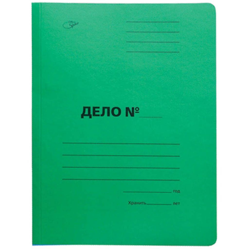 Папка-скоросшиватель А4 300г/кв.м "Дело" зеленый мелованный картон  /250/