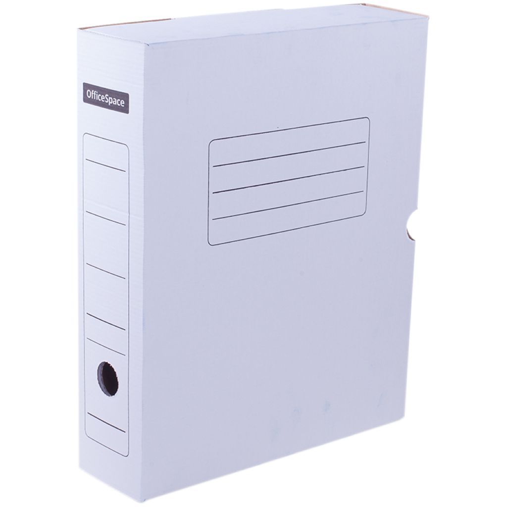 Короб архивный А4 75 мм микрогофрокартон белый /50/